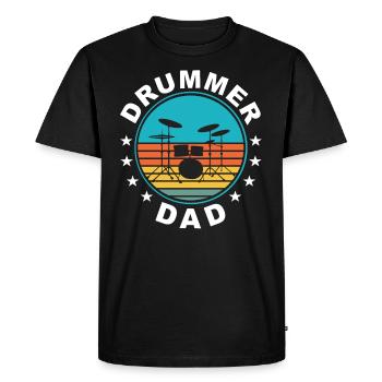 Batteur batterie batterie papa batteur papa - T-shirt Premium bio Homme - noir - Devant - Nico (187cm)