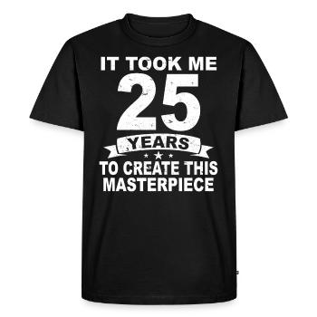 25 ans anniversaire anniversaire 25 anniversaire cadeau 25 ans - T-shirt Premium bio Homme - noir - Devant - Nico (187cm)