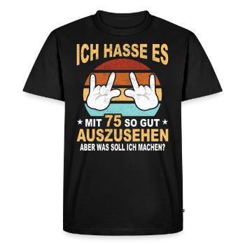 75 Jahre 75 Geburtstag Geschenk 75 Jahre Birthday - Männer Premium Bio T-Shirt - Schwarz - Vorne - Nico (187cm)