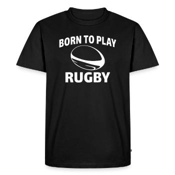 Born to play rugby - Men's Premium Organic T-Shirt - black - Front - Nico (187cm)