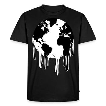 Melting Planet Earth - Men's Premium Organic T-Shirt - black - Front - Nico (187cm)
