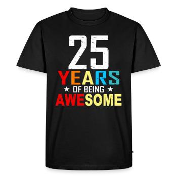 25 ans anniversaire anniversaire 25 anniversaire cadeau 25 ans - T-shirt Premium bio Homme - noir - Devant - Nico (187cm)
