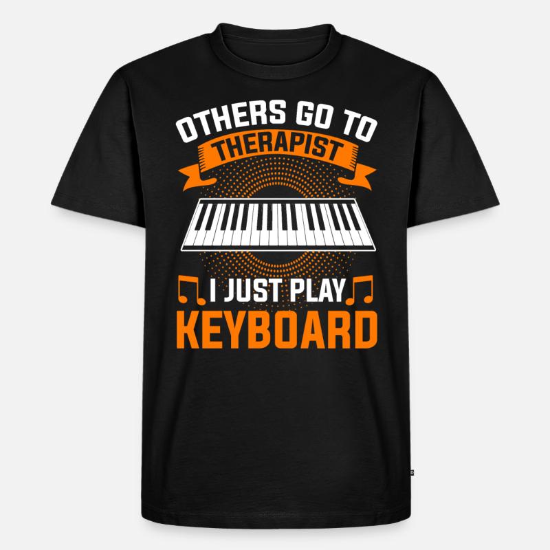 Keyboard Keyboarder Keyboarding Musiker - Männer Premium Bio T-Shirt - Schwarz