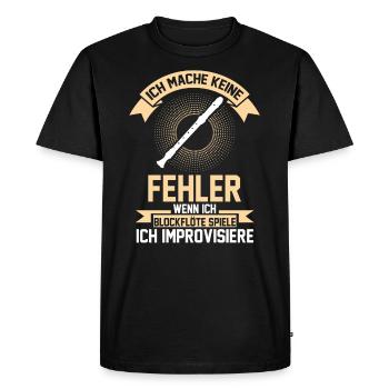 Blockflöte Flöte Orchester Musikverein - Männer Premium Bio T-Shirt - Schwarz - Vorne - Nico (187cm)
