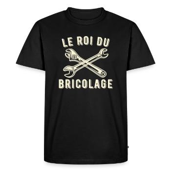 Le roi du bricolage - T-shirt Premium bio Homme - noir - Devant - Nico (187cm)