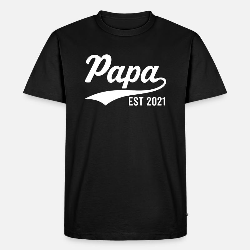 Papa ist 2021 - Männer Premium Bio T-Shirt - Schwarz