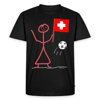 Football Woman Switzerland Stick Woman play competition - Men's Premium Organic T-Shirt - black - Front - Nico (187cm)