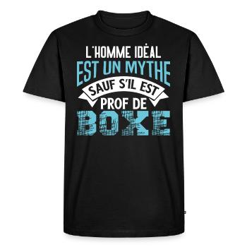 Prof de Boxe Coach Sportif Sport de Combat Cadeau - T-shirt Premium bio Homme - noir - Devant - Nico (187cm)