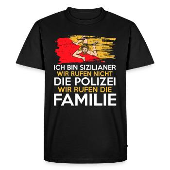 Sizilien Familie Sizilianer Sizilianerin Siziliani - Männer Premium Bio T-Shirt - Schwarz - Vorne - Nico (187cm)