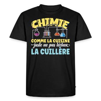 Chimie définition humour idée cadeau chimiste - T-shirt Premium bio Homme - noir - Devant - Nico (187cm)