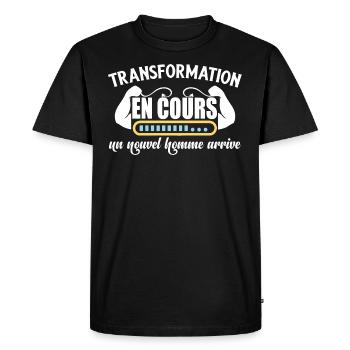 Régime sport musculation perte de gras humour - T-shirt Premium bio Homme - noir - Devant - Nico (187cm)