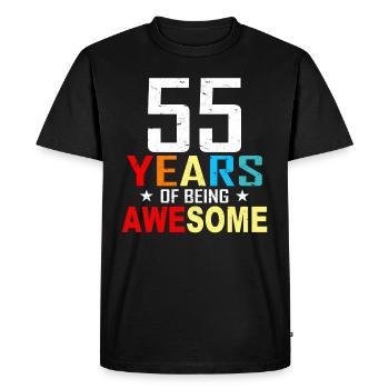 55 ans anniversaire anniversaire 55 anniversaire cadeau 55 ans - T-shirt Premium bio Homme - noir - Devant - Nico (187cm)