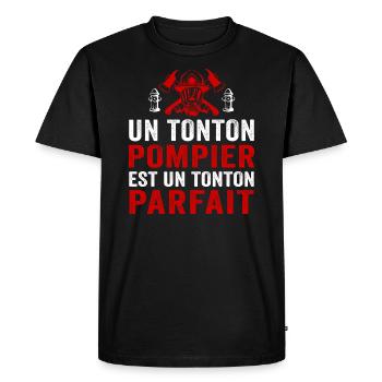 Un tonton pompier est un tonton parfait - T-shirt Premium bio Homme - noir - Devant - Nico (187cm)