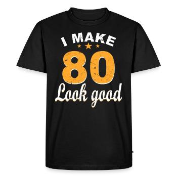80 Years 80 Birthday Gift Anniversary Birthday - Men's Premium Organic T-Shirt - black - Front - Nico (187cm)