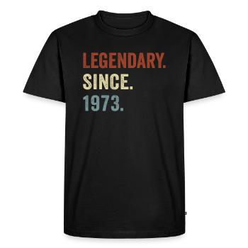 Legendary since 1973 - Men's Premium Organic T-Shirt - black - Front - Nico (187cm)