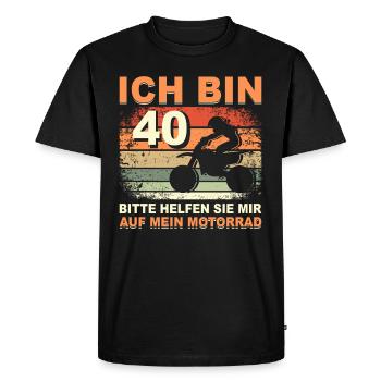 Ich bin 40 Jahre Motorrad 40 Geburtstag Geschenk - Männer Premium Bio T-Shirt - Schwarz - Vorne - Nico (187cm)