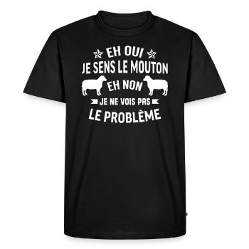 Eh oui je sens le mouton - T-shirt Premium bio Homme - noir - Devant - Nico (187cm)