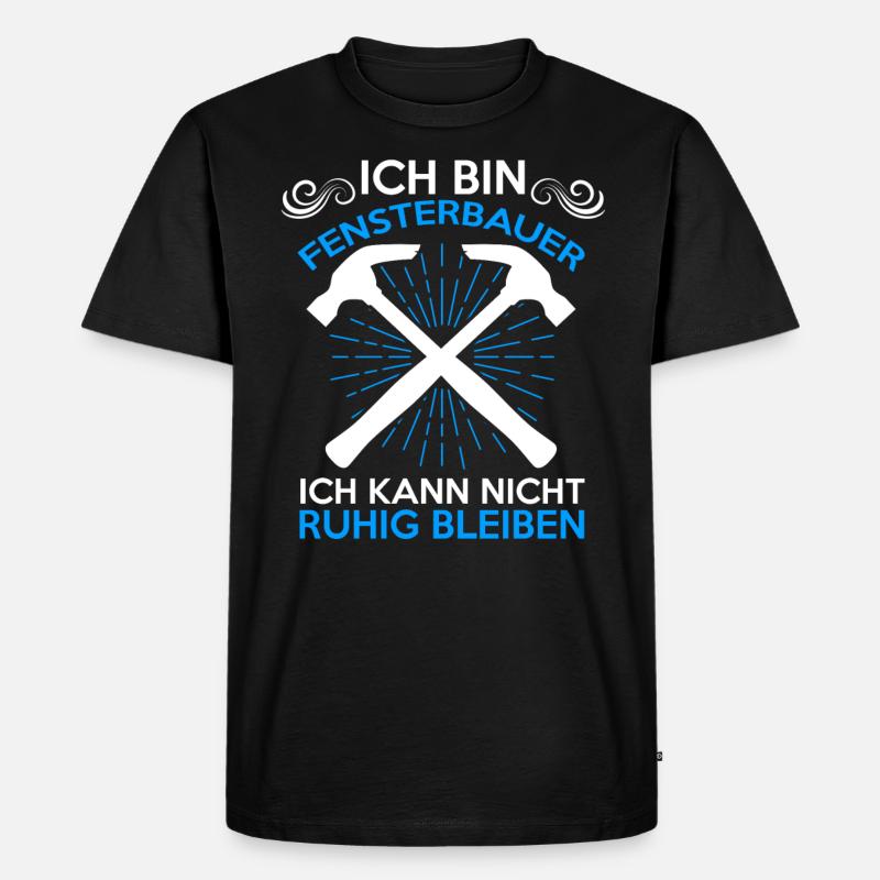 Glaser Baustelle Fensterbauer - Männer Premium Bio T-Shirt - Schwarz