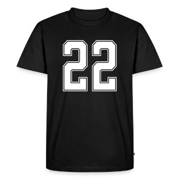 22 ans numéro maillot 22 - T-shirt Premium bio Homme - noir - Devant - Nico (187cm)