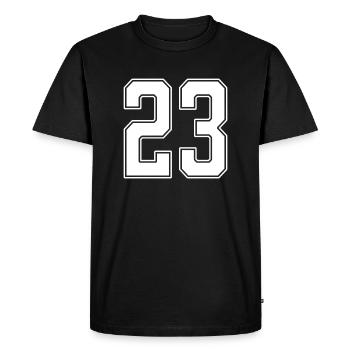 23 ans numéro maillot 23 - T-shirt Premium bio Homme - noir - Devant - Nico (187cm)