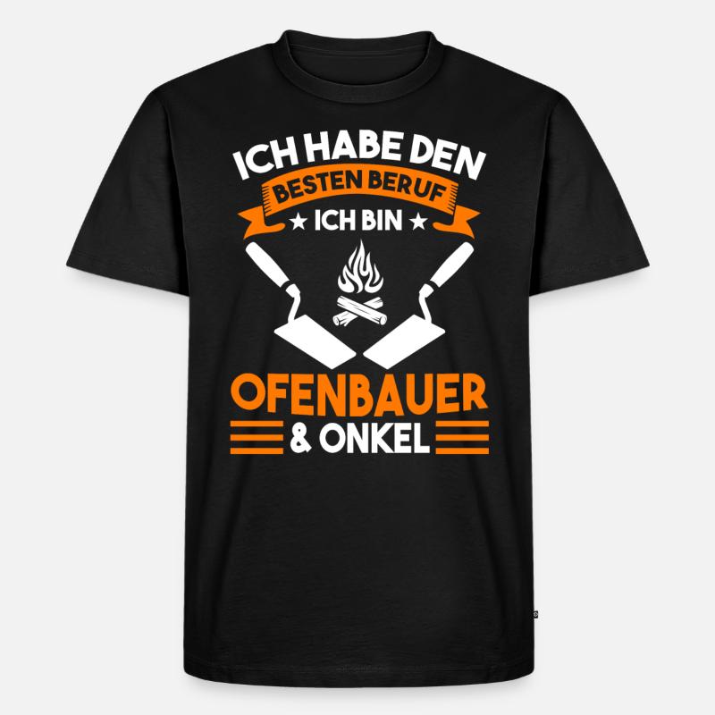 Ofenbauer Onkel Kaminbauer - Männer Premium Bio T-Shirt - Schwarz