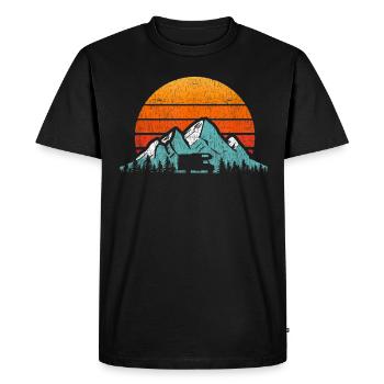 retro motorhome motorhome t-shirt retro camper - Men's Premium Organic T-Shirt - black - Front - Nico (187cm)