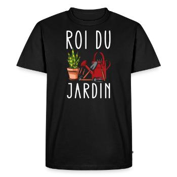 Roi du jardin. Cadeau pour passionnés de jardinage - T-shirt Premium bio Homme - noir - Devant - Nico (187cm)