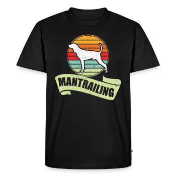 Mantrailer Mantrailing Chien de suivi Sport canin - T-shirt Premium bio Homme - noir - Devant - Nico (187cm)