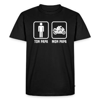 Enfant ton papa mon papa motard papa et fils - T-shirt Premium bio Homme - noir - Devant - Nico (187cm)