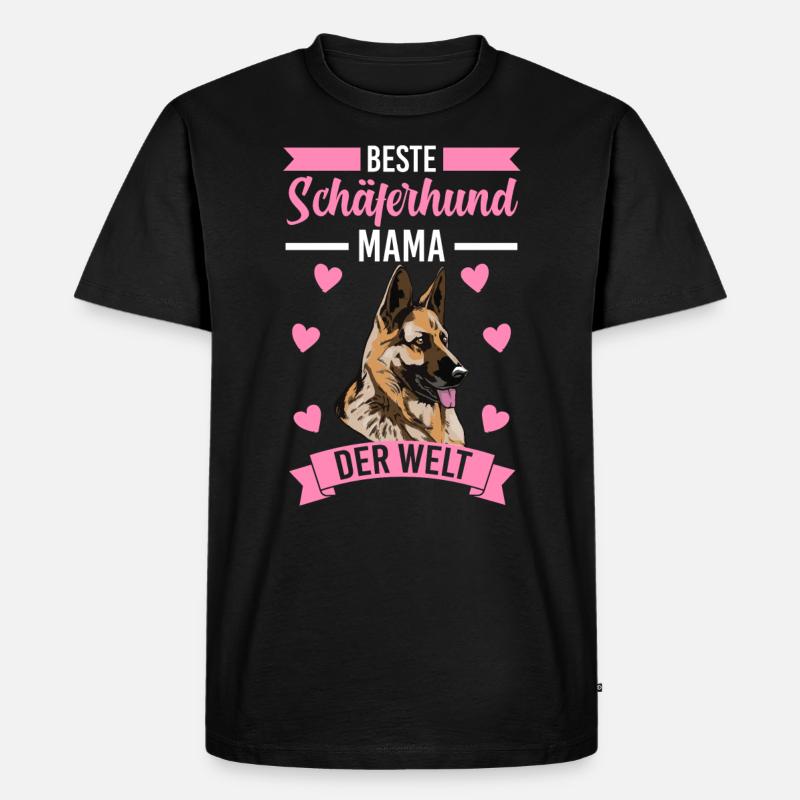 Deutscher Schäferhund Mama - Männer Premium Bio T-Shirt - Schwarz