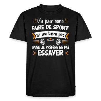 Sport idée cadeau Workout WOD. Cross training - T-shirt Premium bio Homme - noir - Devant - Nico (187cm)