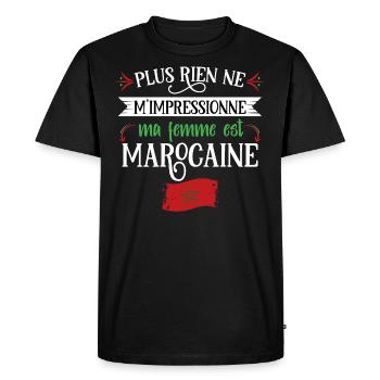 Maroc, idée cadeau région Maghreb citation Pays - T-shirt Premium bio Homme - noir - Devant - Nico (187cm)