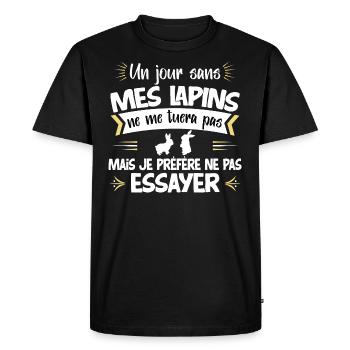 Cuniculteur éleveur de lapins, humour métier homme - T-shirt Premium bio Homme - noir - Devant - Nico (187cm)