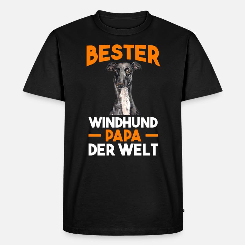Windhund Windhund Papa - Männer Premium Bio T-Shirt - Schwarz