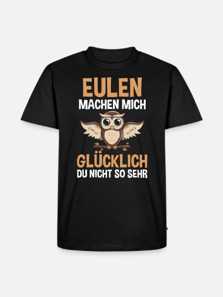 Eule Wald Eulen - Männer Premium Bio T-Shirt - Schwarz