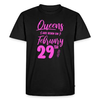 Leap Day Queen 29 février Anniversaire - T-shirt Premium bio Homme - noir - Devant - Nico (187cm)