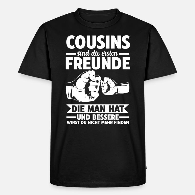 Cousins - Männer Premium Bio T-Shirt - Schwarz