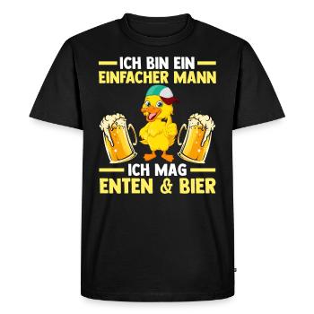 Ente Bier Enten - Männer Premium Bio T-Shirt - Schwarz - Vorne - Nico (187cm)