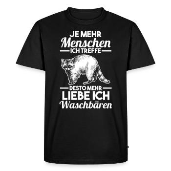 Waschbären Zootier Waschbär - Männer Premium Bio T-Shirt - Schwarz - Vorne - Nico (187cm)