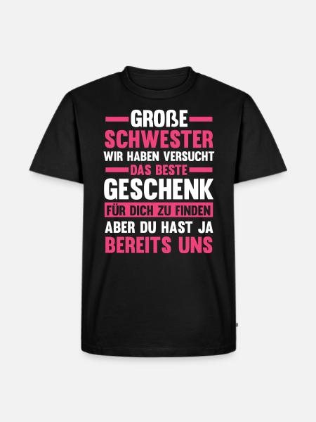 Schwestern Geschwister Schwester - Männer Premium Bio T-Shirt - Schwarz