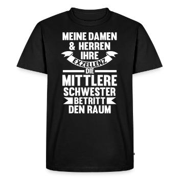 Schwestern Mittlere Schwester - Männer Premium Bio T-Shirt - Schwarz - Vorne - Nico (187cm)
