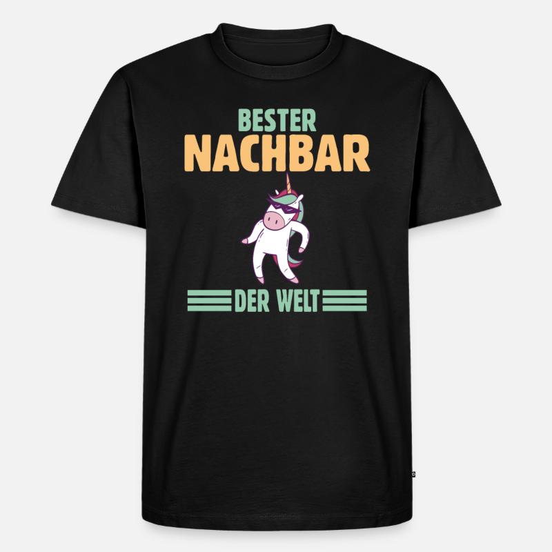 Bester Nachbar - Männer Premium Bio T-Shirt - Schwarz