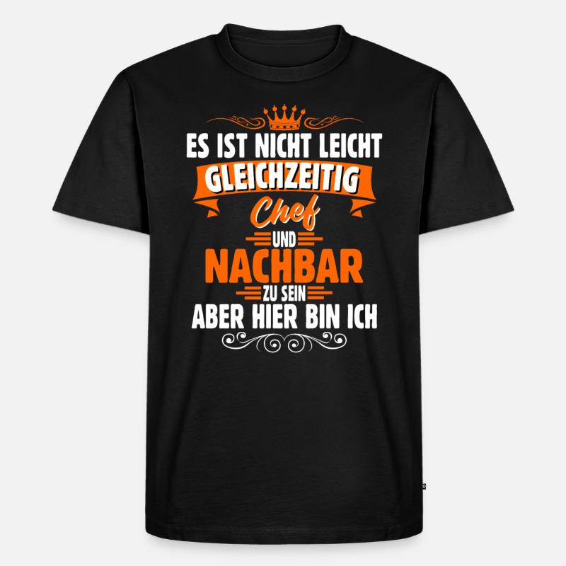 Nachbar - Männer Premium Bio T-Shirt - Schwarz