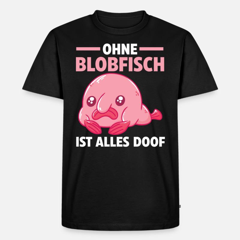 Blobfisch - Männer Premium Bio T-Shirt - Schwarz