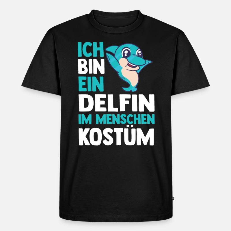 Delfin - Männer Premium Bio T-Shirt - Schwarz
