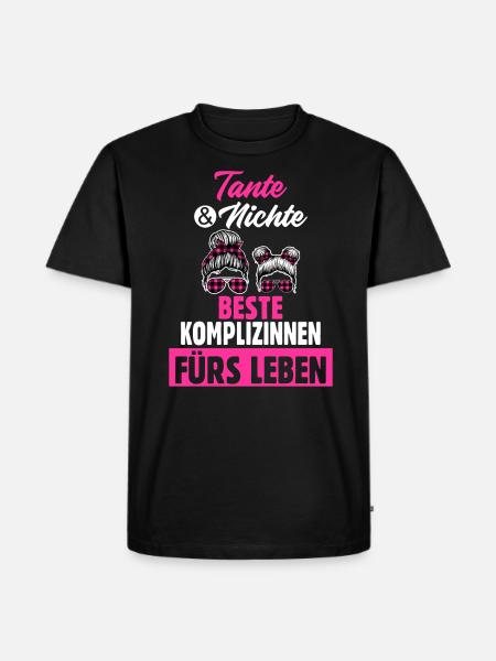 Tante und Nichte - Männer Premium Bio T-Shirt - Schwarz