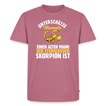 Sternzeichen Skorpion - Männer Premium Bio T-Shirt - Mauve - Vorne - Nico (187cm)