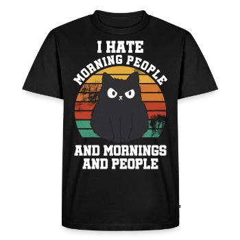 I Hate morning people and mornings and people - Men's Premium Organic T-Shirt - black - Front - Nico (187cm)