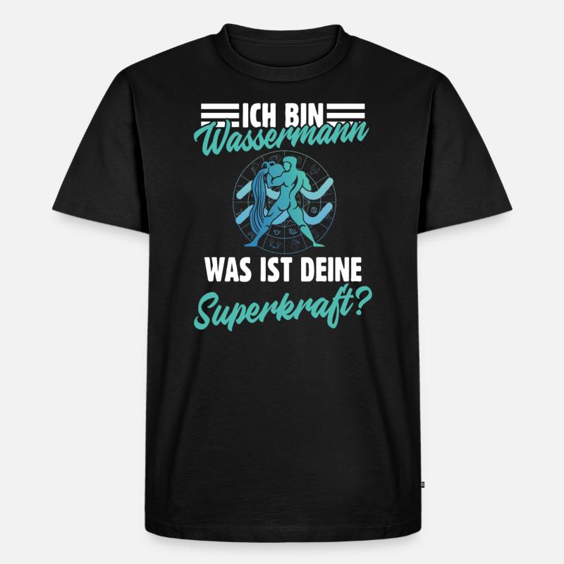 Sternzeichen Wassermann - Männer Premium Bio T-Shirt - Schwarz