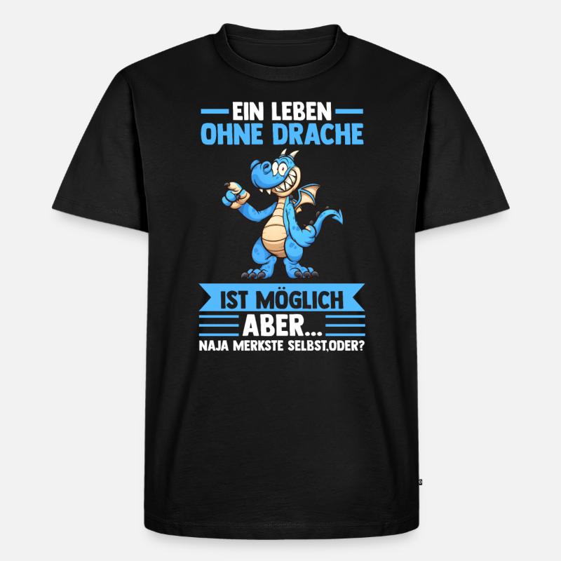 Drachen - Männer Premium Bio T-Shirt - Schwarz
